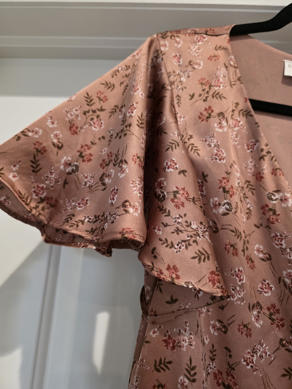 Reformation Mauve Floral Wrap Mini Dress - Picture 5 of 7
